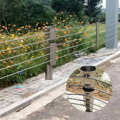 Straßengraht-Seilbarriere Zäune Edelstahlkabelbarriere mit flexiblen Schranken