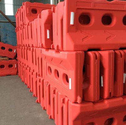 2M PE T Form Rot Gelb Wasser gefüllt Plastik Straßensperre für die Straßenverkehrssicherheit