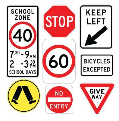 Straßenschild Verkehrssicherheit Schildbrett mit angepasstem reflektierendem Blattmaterial