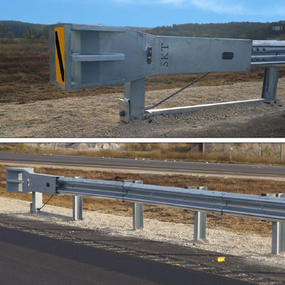 Hot Dip Galvanized Thire Beam Highway Guardrail mit Stahl SKT Terminal Ende nach Afrika exportiert